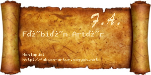 Fábián Artúr névjegykártya