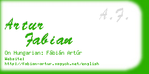 artur fabian business card