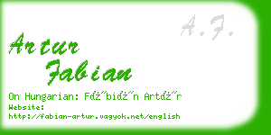 artur fabian business card